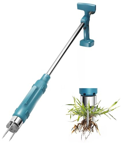 MaxEarn Elektrischer Unkrautstecher für Makita 18V, 100cm Unkrautstecher Löwenzahn mit 3 Stahlkrallen Auswurf-Mechanismus, Unkraut entferner Gerät mit langem Stiel für Garten und Rasen(ohne Akku)