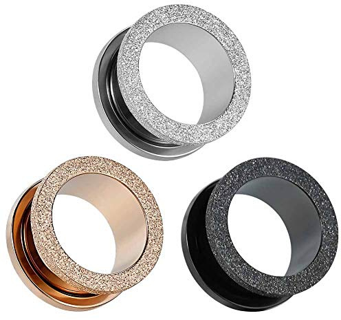 COOEAR Messgeräte für Ohren Chirurgenstahl Tunnel Upgrade Verschlussschrauben Piercing Party Geschenk Ohrringe 8g (3mm) bis 5 / 8g (16mm)