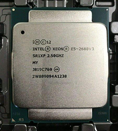 MAO YEYE Intel E5-2680 V3 Processeur SR1XP 2,5 GHz 12 cœurs 30 Mo Socket LGA 2011-3 Xeon CPU E5 2680 V3 (reconditionné)