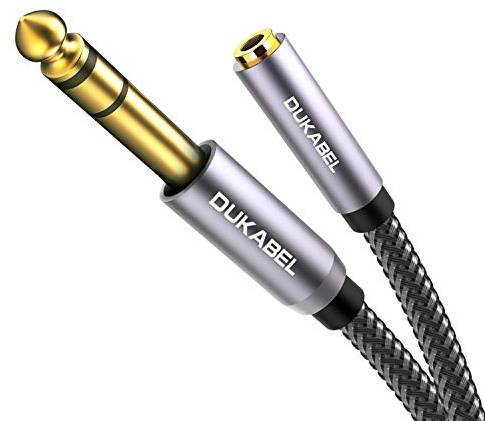 DuKabel 6,35mm auf 3,5mm Kopfhörer Konverter 6.35 (1/4 Zoll) groß Stecker auf 3.5 (1/8 Zoll) mini Klinke Kupplung Instrumentenkabel für Heimkino-Geräte, Stage Boxen und Mischpulte - 5m