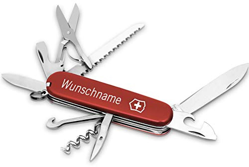 Victorinox Huntsman Taschenmesser mit Gravur I Geschenk für Männer I zum Geburtstag I Messer I Schweizer personalisiert I 15 Funktionen