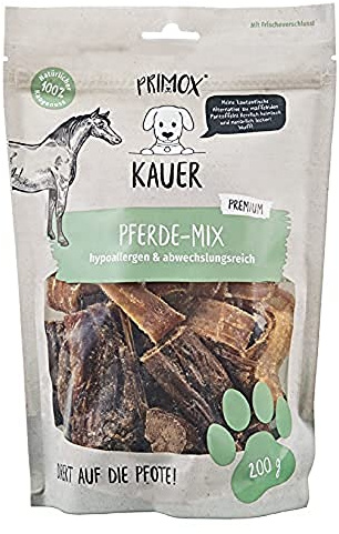 PRIMOX® Pferde-Mix 200g I Hypoallergener & abwechslungsreich | Premium Hunde-Kausnack und 100% natürlich | Ideal für Ernährungssensible Hunde | Pflegt Zähne & stärkt Kaumuskulatur