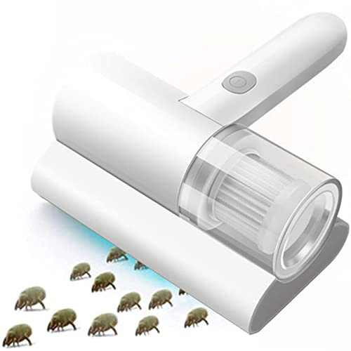 DFANCE Aspirateur a Main Nettoyeur de lit sans Fil Dust Mite,Aspirateur À Main Anti-acariens avec lumière de stérilisation UV pour Matelas vêtements et Meubles rembourrés