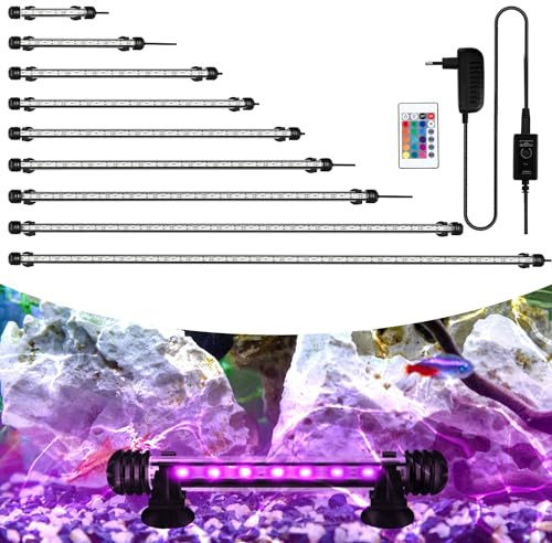 Sonnewelt Aquarium Beleuchtung, LED Aquarium Leuchte 92cm Wasserdicht Aquarium Lampe Unterwasser 9W LED-Lichtbalken für Fisch Tank