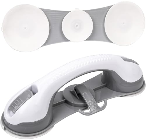 Belle Vous 2 Pezzi Maniglione Bagno Disabili con 3 Ventose - Maniglia Bagno Disabili per Bagni, Docce e Vasche da Bagno - Maniglia Doccia Anziani di Ausilio alla Mobilità