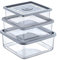 Best House | Food Storage Box Container with Lids | Square | Set Of 3 Pcs | 750 ml + 1000 ml + 1500 ml | Transparent | BPA Free | Multi Storage Containers Microwave, Freezer & Dishwasher Safe