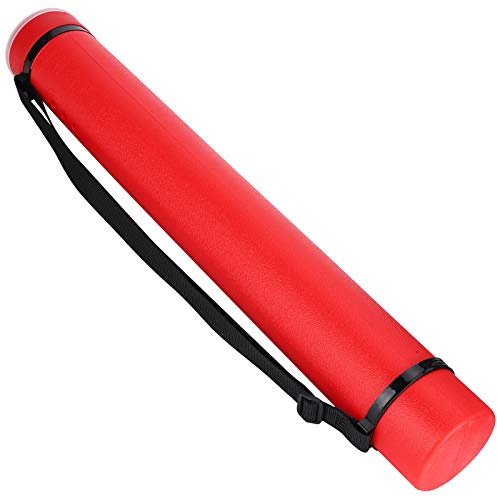 Ejoyous Posterrolle, Teleskop Posterrolle Transportrolle Zeichenrolle Bilderrolle 63–108cm mit Länge und Tragegurt Verstellbar, für Bilder Poster und Flipchart Papier (Rot)