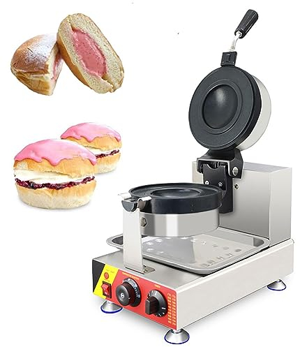 Electric Burger Waffle Maker 1600W - Commercial Stainless Steel Panini Press Hamburger Machine for Home Kitchen Breakfast - Non Stick Ice Cream Waffle Baker Machine