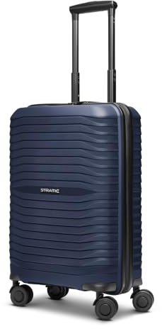 Stratic Kabinen-Koffer für Damen und Herren | Kleiner Cabin-Trolley 37 x 20 x 55 cm aus hochwertigem, leichtem Polypropylen Material | Doppelrolle & Teleskopgriff| Shine Serie