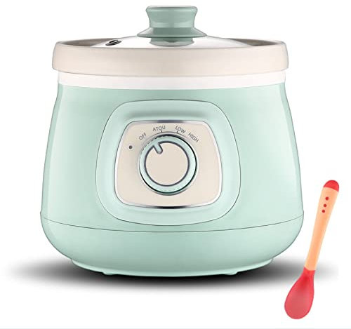 Olla cocción Lenta Digital 1,5 l con Revestimiento cerámica, Olla multifunción para cocinar al Vapor, Olla eléctrica Inteligente para hogar con función Reserva 10 h y 6 configuraciones cocción