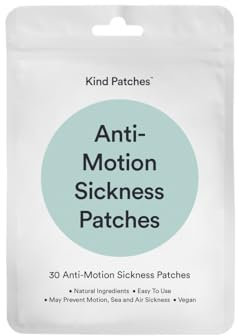 Kind Patches | Anti-Motion Sickness Patches | Nausea Prevention & Travel Discomfort | Botanical Plant-Based Formula with Natural Active Ingredients | 30 Vegan Patches