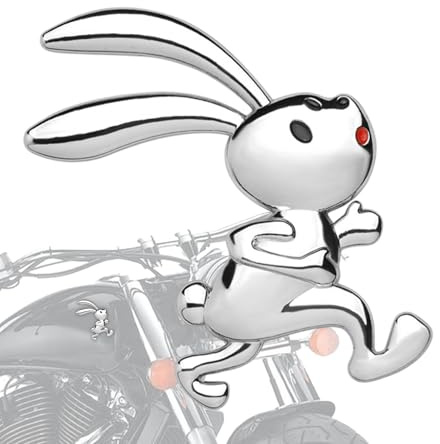 Metallhase Emblem, niedlicher Tieraufkleber, Auto-Dekoration, Hasenmotiv, Tier-Aufkleber, Tier-Emblem, Hasenmotiv, Autoaufkleber, dekorativer Auto-Aufkleber