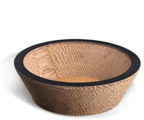 Rascador para Gatos, Tabla Redonda para rascar Gatos, Poste rascador de cartón para Gatos, Tabla de rascar Reversible en de Cuenco, Cuenco de cartón rascador para Gatos pequeños, medianos y