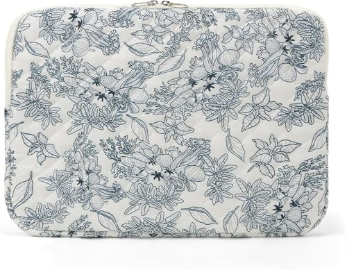 Starnearby Housse Ordinateur 13-14 Pouces, Pochette Ordinateur Matelassée | Motif Floral, Compatible avec MacBook Air 13 Pouces, MacBook Pro 13 14 Pouces M5 M4 M3 M2 M1, MacBook Neo 13 Pouces
