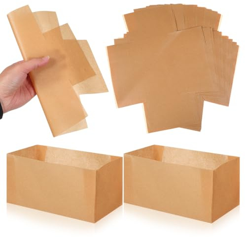 Amosfun 50 StüCk Backpapier FüR Brot Kastenform Antihaft-PapierföRmchen Einweg-Kuchenformpapier Ofen- Und Gefrierschranksicher BackzubehöR FüR Brot Kuchen GebäCk