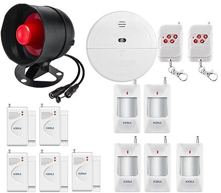 WEIJICUI Sistema de Alarma para Casa, De Alarma De Seguridad Inalámbrico, Sirena De 433Mhz, Sensor De Puerta De Movimiento Antirrobo For El Hogar, Tuya Smart(Tuya WiFi KIT9)