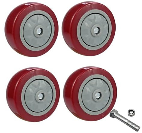 Schwerlastrollen, schwenkbar, klappbar, for Autos, drehbar, Plattformwagen, Rollenmöbel, industriell, 3/4/5 Zoll, PVC, verhedderungssicher(3 inch)