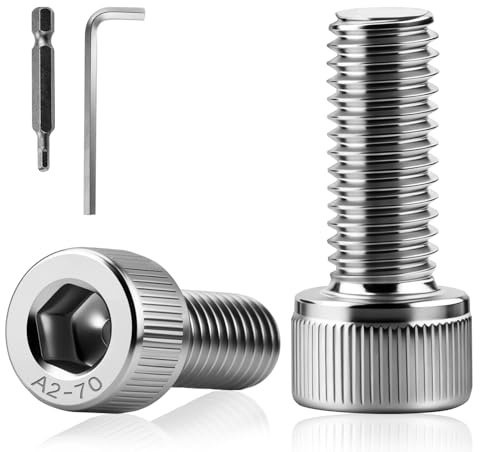 XRXYMQ 30 Stück Zylinderschrauben M6×16 mm Edelstahl A2 V2A Inbusschrauben | Innensechskant Schrauben mit Inbusschlüssel und Bit, stabil und korrosionsbeständig, für Möbelreparatur Industriemaschinen