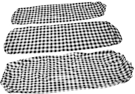 Hemobllo Funda para Mesa de Picnic y Banco Mantel Elástico Resistente al Polvo para Exteriores y Camping Diseño Negro y Blanco Cuadros