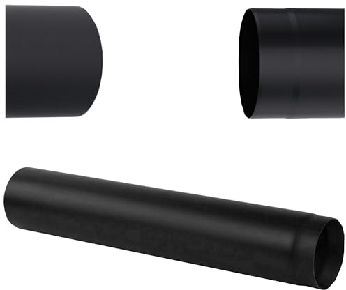 Tubo Fumi per Stufa Ø 150 mm Nero – Lunghezza 1 m 1000 mm – Acciaio Spesso 2 mm – Condotto per Evacuazione Fumi ad Alta Temperatura, Ermetico e Resistente – Per Stufe a Legna, Camini e Inserti