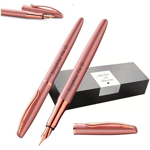 Pelikan Schreibset Jazz® Noble Elegance R/P36 Tintenroller und Füllhalter mit Gravur Geschenk - einzigartige Stifte mit Namen - personalisierte Geschenke (Pink Rose)