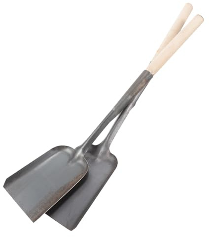 Levemolo Pala per Cenere di Carbone in Metallo Resistente Set da 2 Pezzi Manico Lungo Piccola Vanga Multifunzionale per Cucina Barbecue e Pulizia Domestica