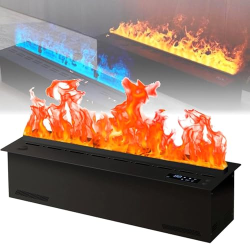 Camino elettrico con effetto fiamma realistica, vapore acqueo 3D, touch screen, telecomando, sistema di riempimento automatico dell'acqua, stufa a vapore moderna, 120 cm