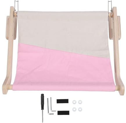 Davanzale per gatti, finestra, trespolo, struttura in legno, struttura robusta, comoda amaca per gatti sul comodino, con montaggio a parete, per cassettiera sul comodino (Rosa)