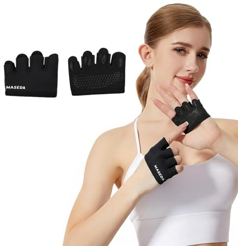 BDEPSTR Fitness Handschuhe Herren Damen, Trainingshandschuhe für Krafttraining & Gym, Rutschfeste Sporthandschuhe Halbfinger, Atmungsaktive Gym Handschuhe für Bodybuilding, Schwarz, Größe M