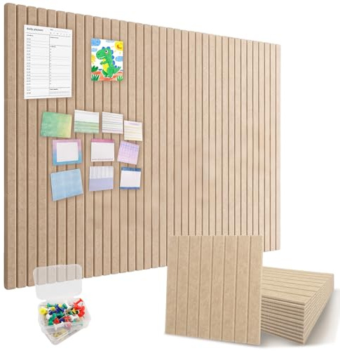 120x90cm Filz Pinnwand Groß Foto Wand Wandpaneele Selbstklebend 12 Stück | Fotowand Pinnwand Filz mit Pinnnadeln für Wand Foto Klassenzimmer & Homeoffice-Deko