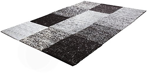 Paco Home Tappeto Realizzato A Mano Pregiato 100% Cotone Quadri Intrecciato In Marrone Beige, Dimensione:120x170 cm