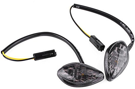 Keenso 2 pcs Moto LED Clignotants, Feux de Signal 12V Indicateur de Clignotant Lumière de Clignotants Flush Mount Lampe Ambre Avant Arrière Universel