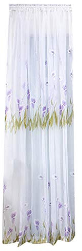 Xmiral T黵vorhang T黮l Drucken Transparent Dekoration Gardine Mit Stangenloch 200cmx100cm F黵 Kinderzimmer Wohnzimmer Schlafzimmer(D)
