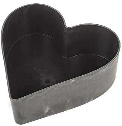 matches21 wetterfeste Pflanzschale Herz für draußen - große Dekoschale in schwarz marmoriert als Blumen-Schale - Garten-Deko Schale in 20 cm für Blumen oder Friedhof Grabschale als Grab-Schmuck
