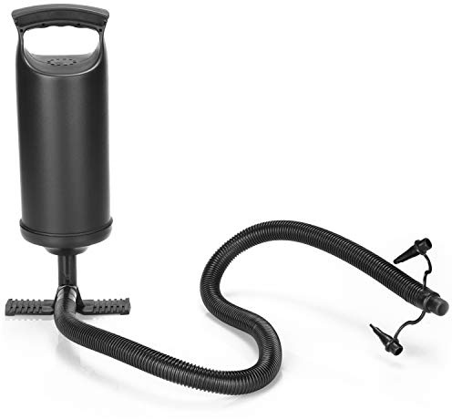 COM-FOUR® 1,7 L luftpump, högpresterande handpump, lufthandpump med dubbelslag, perfekt för uppblåsbara, luftmadrasser och uppblåsbara (1,7 l)