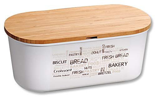 Kesper | Brotbox, Material: Melamin, Bambus, Maße: B: 34 x H: 14 x T: 18 cm, Farbe: Weiß, Braun | 58500