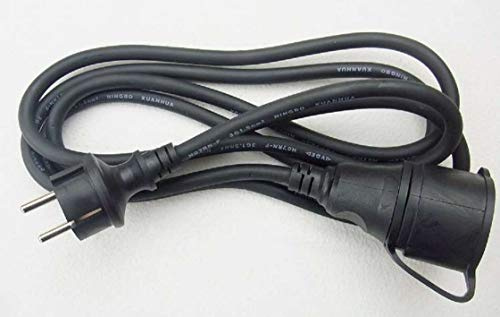 Varytec 1 x 2,5 m Schuko Baustellen-Verlängerungskabel IP44 H07RN-F 3G1,5, schwarz (für den Außenbereich und den Einsatz auf Baustellen)