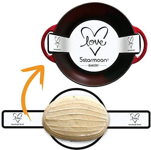UK Designed - 1 Silicone Bread Sling for Dutch Oven- Reusable Bread Mat- Heat Resistant Dutch Oven Liners w/Long Handles - Non-Stick Bread Silicone Mat - Sourdough Bread Baking Supplies (Love White)