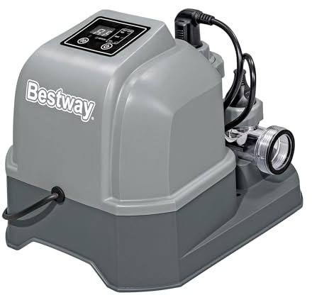 Bestway Flowclear Hydrogenic 6 G/H Salzwasser-Chlorinatorsystem, kompatibel mit oberirdischen Schwimmbädern bis zu 7000 Gallonen, elektronischer Chlorgenerator für kristallklares und sauberes Wasser