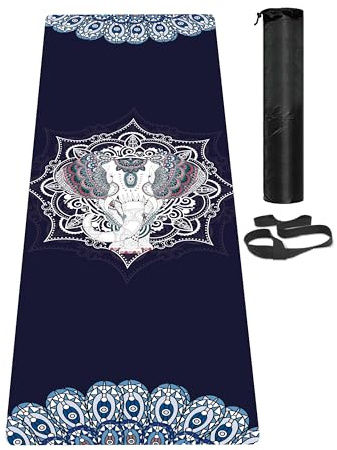 LaiEr Yogamatte, Rutschfeste,Trainingsmatte mit Tragegurt, dicke Übungs- und Trainingsmatte für Yoga, Pilates und Fitness(183 cm x 61 cm x 6 mm)