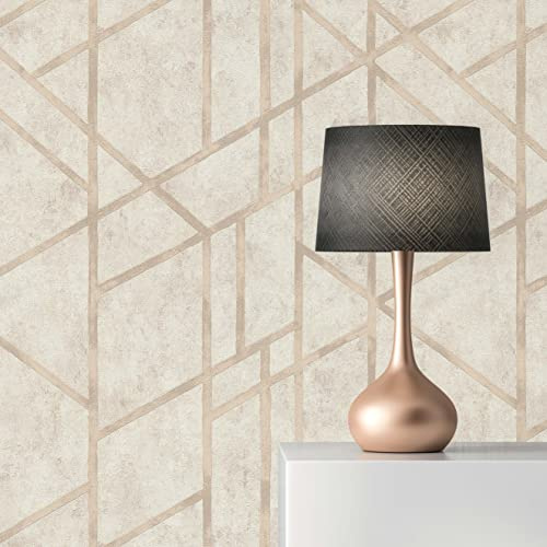 TADESSI Tapet grafik Roberto M1-No.289 fibertapet kräm geometrisk tapet för vardagsrum sovrum kök non-woven