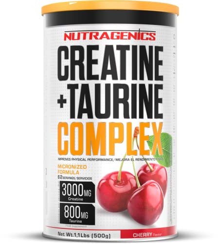 Creatine Monohydrate Poudre - Creatine + Taurine - 500 g - Monohydrate de creatine micronisee - Poudre de creatine sans saveur - creatine monohydrate - creatine poudre - créatine (Cherry)