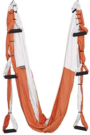 Yoga Hammock-Columpio de Yoga 250*145 cm - Naranja/Blanco