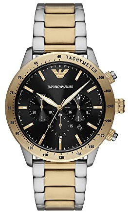 Emporio Armani klocka för män, kronograf, klocka i rostfritt stål, AR11521
