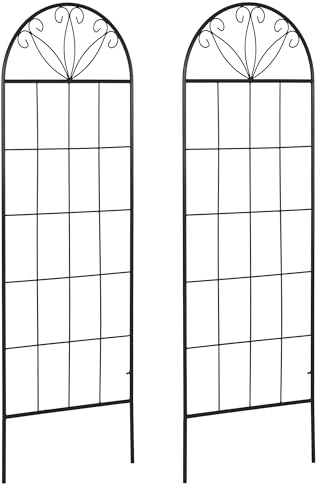 Outsunny Treillis de Jardin Lot de 2 Support pour Plantes grimpantes en métal - 51 x 152 cm Noir
