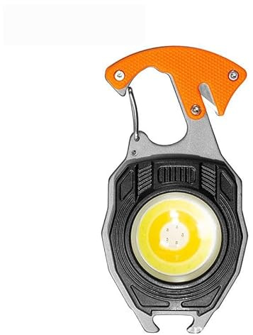 COB Keychain Work Light Keychain Flashlights 7 Light Modes 1600Lumen,Portable USB Rechargeable cob Work Light Emergency Light with Folding Bracket Bottle Opener and Magnet Base,Camping (Orange)