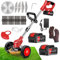 Akku-Rasentrimmer 21V Elektrischer Rasentrimmer - Rasentrimmer Mit 4.0AH Akku-Batteriebetriebener Garten-Rasen-Unkraut-Trimmer Elektro-Trimmer Gartenkantenfräser mit 3 Arten Klingen für Garten, Hof