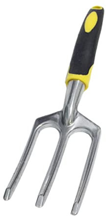 Kisangel DIY Horquilla De Jardinería Rastrillo De Mano Acero Inoxidable Cómodo Mango Suelos Difíciles