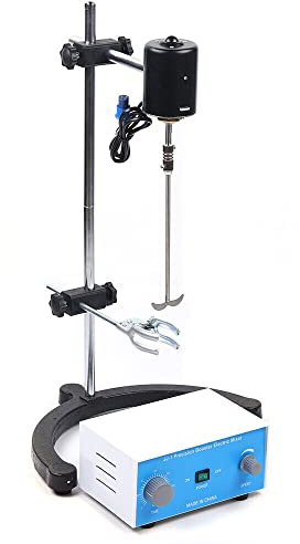 Elektrisch PräZision LaborrüHrer, 200W 3000 RPM Elektrischer Overhead Rührer mit Rührstab und Zeitmessgerät, Mischer Mit Variabler Geschwindigkeit