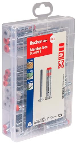 Fischer DuoHM Box Professionale Tasselli per Cavità + Vite TORX, Cassetta Attrezzi con 52 Tasselli e Viti per il Fissaggio di Staffe TV, Lampadari, ecc. su Cartongesso e Pannelli